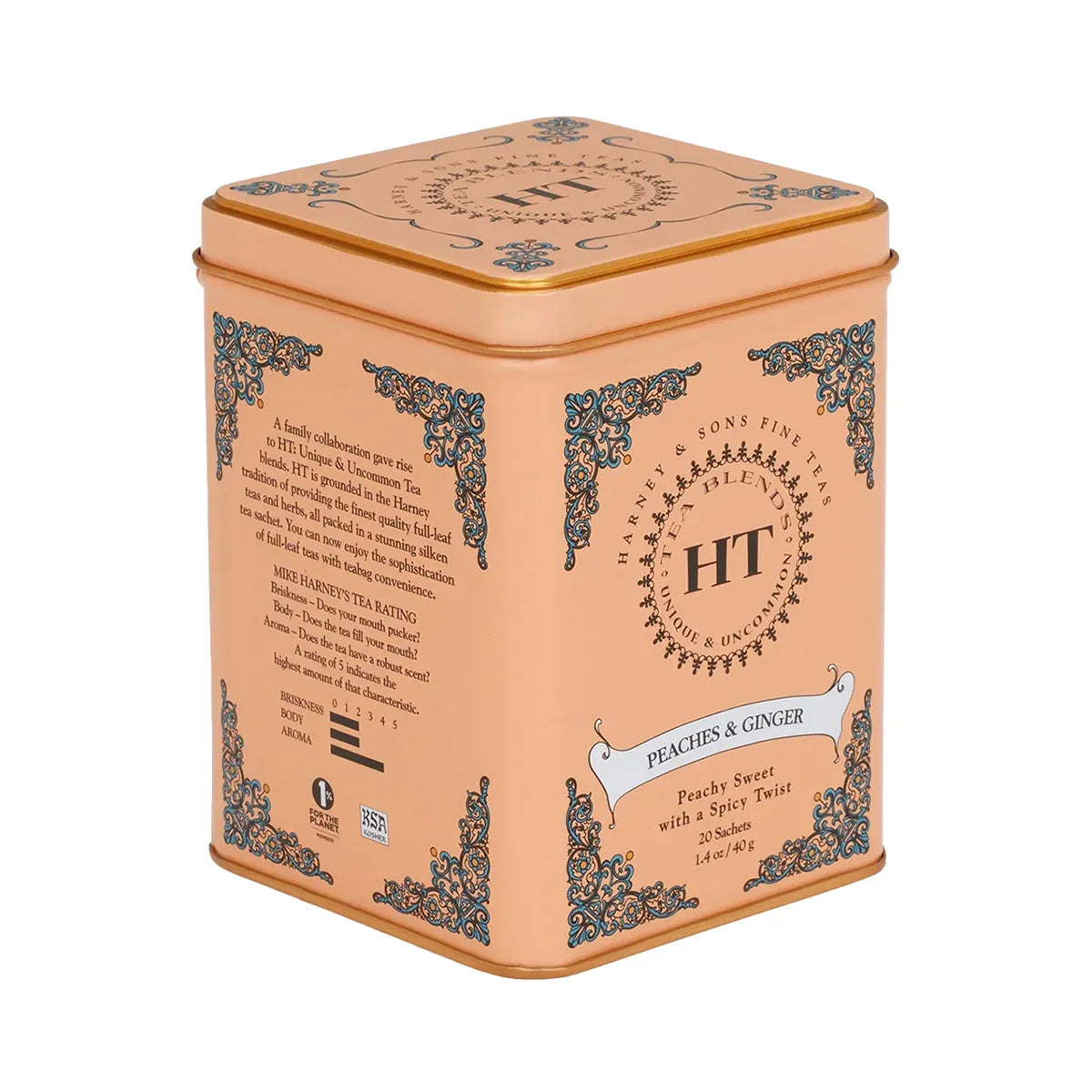 Peaches and Ginger, HT Tin of 20 Sachets